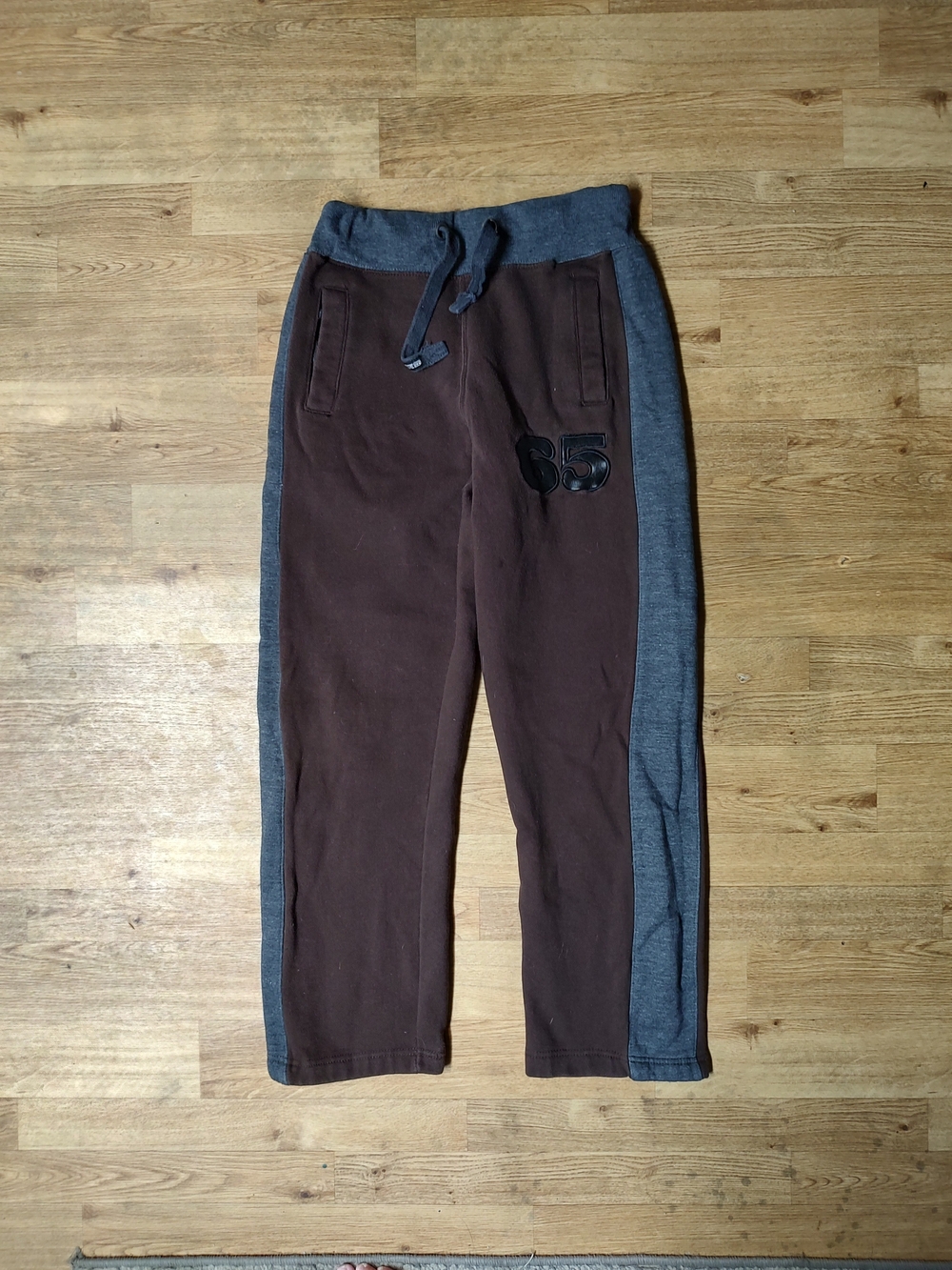 Women’s Brown Jogger Pants with Gray Side Stripes